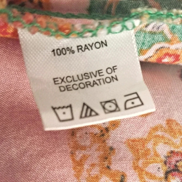 Chances R Green Tiered Tank Sundress Floral Pattern Lace Up Top w Tassels sz M - Picture 5 of 5